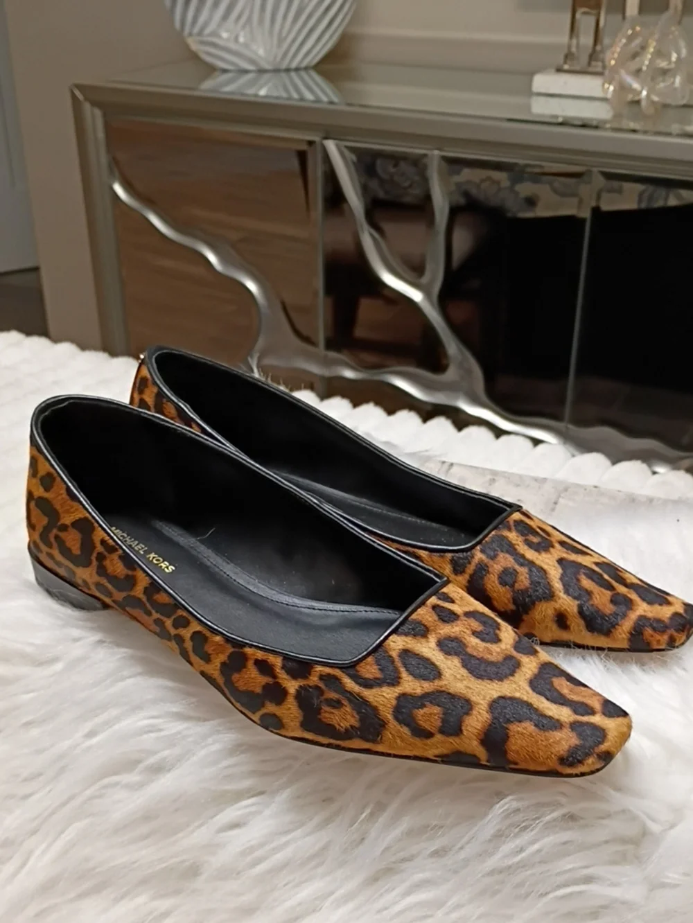 Michael Kors Darrah Cheetah Print Cow Fur Ballet Flats Women’s 6M